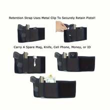Belly Band Holster For Men And Women - Gun Holster , Fits Smith And Wesson, Shield, 19 Holster, 1911 Holster,17 Holster, 42, 43, P238, Ruger LCP,Concealed Carry Holster And Similar Guns For Most Pistols And Revolvers