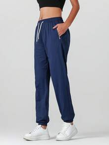 Women's Loose Fit Jogger Pants - Breathable Athletic Lounge Pants For Gym & Streetwear - Royal Blue - View 4
