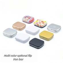 1pc Empty Metal Storage Box, Vintage Hinge Mini Box, Small Candy Tin, Portable Packaging Tin Box, Outdoor Travel Supplies, Home Organization And Storage