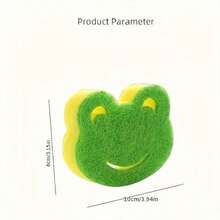 5pcs.Small Frog Double Layer Cleaning Sponge Wipe, Kitchen Cleaning Powerful Decontamination Thickening Magic Sponge BlockShoe Cleaning Sponge O