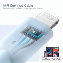 anker Cable de carga rápida certificado de 1,8 m/1 m USB-C a Lightning, compatible con Power Delivery y carga rápida, compatible con iPhone 16/15/14/13/12 y iPad, admite sincronización de datos