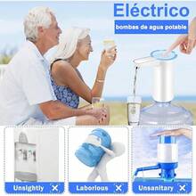 Bomba eléctrica dispensador agua garrafón USB Hogar Oficina Camping - blanco - Ver 7