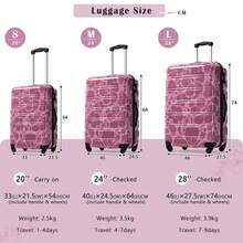 MERAX Hardshell Luggage Sets 3 Pcs Spinner Suitcase With TSA Lock Lightweight-20"+24"+28" Luggages,Pink Purple - Hồng Tím - Xem 3