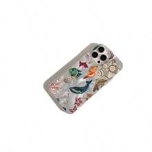 Funda para phone (1 unidad) con diseño moderno y único de corazones, granadas, estrellas y flores. Resistente al agua, a las huellas dactilares y a los arañazos. Transparente, suave y brillante. - Colores mixtos 1 - Ver 6