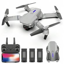 1pc Grey RC Drone, Quadcopter Equipped With 480P Camera, Headless Mode, Altitude Hold, Flight Tracking, Target Setting Via APP Function, Foldable Design, Easy To Carry, Expanded 25*20*5.5cm - Grey - View 11