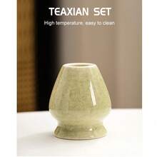 4pcs Japanese Matcha Bowl Set, Matte Green & Light Green Ceramic Salad Bowl & Tea Whisk, Back To School/Holiday Gift Set