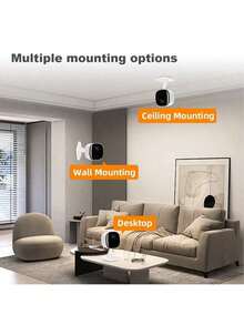 1-2pcs 1080P Full HD WiFi Smart Mini Home Security Camera, With Voice Intercom, Night Vision, Motion Detection Alarm And Remote Mobile Viewing - USB Powered, Suitable For Indoor/Outdoor Monitoring System, Motion Detection Alarm System | Stylish White Camera, Suitable For Indoor, Outdoor, Home, Office, Small Camera - Black and White - View 6
