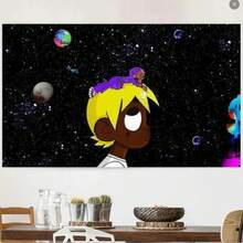 Hiphop Rapper Lil Uzi Album Cover Poster Tapestry Flag 3x5 Feet Canvas Wall Art Living Room Poster Tapestry Decor - màu đen - Xem 1