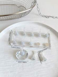 Soporte para práctica de arte de uñas con punta larga de acrílico y cristales, decoración de uñas vintage de flores de resina y cristal, uso en casa y salón, adecuado para madres, hermanas, esposas, amantes, bodas