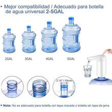 Bomba eléctrica dispensador agua garrafón USB Hogar Oficina Camping - Negro - Ver 4