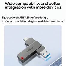Lenovo USB Flash Drive TPU301 Is Compact, Lightweight, Waterproof And Shockproof. Suitable For Mobile Phones And Computers. High-Speed Transmission And Stable Performance. Pearl Tin - Pearl Tin - View 3