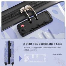 MERAX Hardshell Luggage Sets 3 Pcs Spinner Suitcase With TSA Lock Lightweight-20"+24"+28" Luggages,Blue - 藍色 - 查看 11