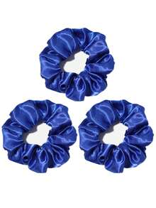 12件套纯色缎面丝绸发圈套装，女士适用，柔软缎面弹力发圈，不伤发，适合扎高马尾等休闲造型。Klein Blue 时尚发圈组合套装，发饰，头饰，弹力发带 - 粉色 - 查看 3