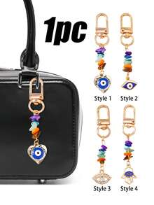 1 buc breloc la modă cu ochi de diavol, pandantiv breloc cu piatră prețioasă colorată, portofel drăguț pentru breloc, pandantiv pentru cheie de rucsac auto, accesorii pentru cutie pentru căști, potrivit pentru femei, pandantiv pentru geantă, cadou breloc bijuterii DIY lucrate manual, pandantiv protector la modă pentru prieteni, iubiți, cupluri, cadou perfect pentru prieteni și familie