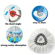 3 Pcs Mop Head Replacement For O-Cedar Spin Mop, EasyWring Microfibers Mop Refill Heads