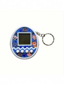 Colorful Mini Handheld Digital Pet With Virtual Pet Feeding Game - Friendly Keychain Toy, Battery-Powered (Non-Rechargeable), Ideal Holiday Gift - Available In White, Pink, Green, Yellow, Gaming Accessories