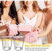 2 Pcs Sorority Big Little Shot Glasses With Thick Base Big Little Sorority Gifts 2 Oz Tequila Shot Glasses CupsRed