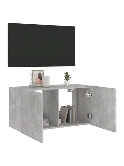 VidaXL TV Wand Unit LED Lighting 80x35x41 Cm Concrete Grijs view 7
