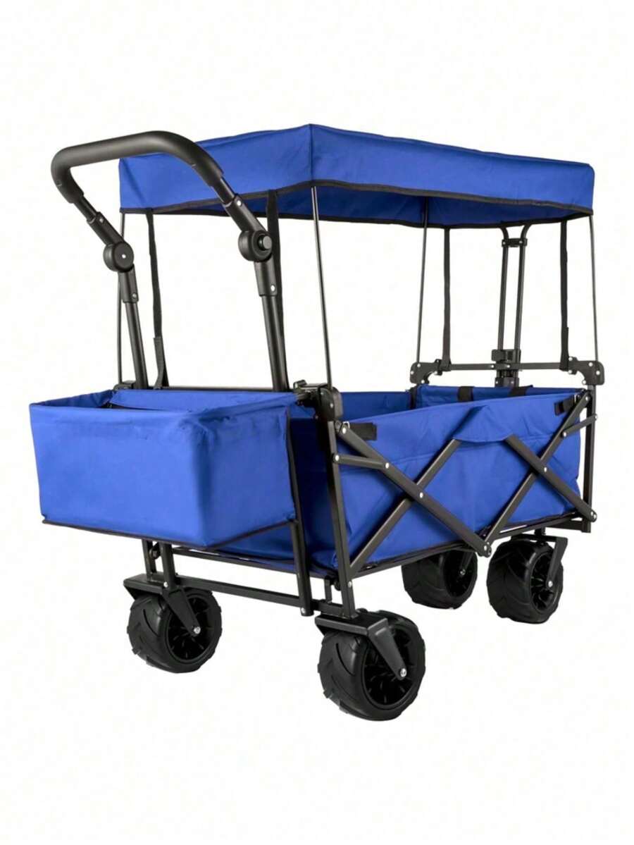 Carrito Plegable Multiusos Cámping Toldo Azul Conveniente - Azul - Ver 1