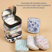 1pc Empty Metal Storage Box, Vintage Hinge Mini Box, Small Candy Tin, Portable Packaging Tin Box, Outdoor Travel Supplies, Home Organization And Storage