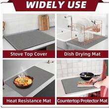 1 Miếng bảo vệ bếp điện/bếp từ cỡ lớn - Chống trượt chịu lực cao, chịu nhiệt lên đến 500°F/260°C, thích hợp cho bếp điện, bếp từ, lò nướng - Bề mặt dễ vệ sinh, chống trầy xước - Phù hợp với hầu hết các loại bếp - Thích hợp cho bếp gas, bếp điện, bếp từ - Thảm lót dụng cụ nhà bếp, nắp đậy bếp, thiết kế tối giản, kết cấu chắc chắn, miếng bảo vệ mặt bàn, nhà hiện đại - màu đen - Xem 5