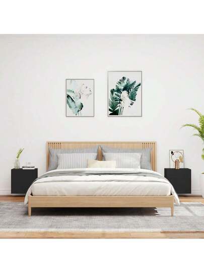 VidaXL TV Wand Units Pcs 40.5x30x40 Cm Processed Wood Zwart view 3