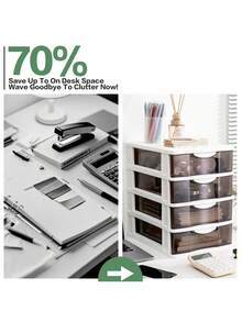 1-6 Tier Office Desk Storage Box With Large Capacity And Transparent DrawersIdeal For Back-To-School Supplies. Perfect For Perfume Room Decoration, Bedroom Dressers, Bathroom Cabinet Accessories, And As A Desk & Drawer Organizer For Home Storage.