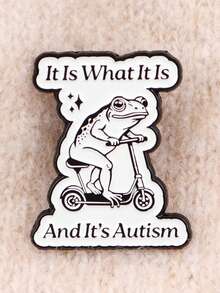 1枚趣味青蛙珐琅徽章，动物胸针松树领章，自闭症背包徽章，创意英文字母珠宝奖章，服装配饰幽默饰品朋友礼物学校办公室配饰衬衫夹克万圣节秋冬配饰，适合青少年、青年、男士，休闲、户外、运动、度假、毕业礼物、生日、日常佩戴衣夹趣味可爱教师礼物万圣节配饰教师节服装配饰包饰男士礼物包别针圣诞节 - 彩色 - 查看 8