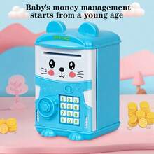 Kindergarten Children Birthday Gift Toy, Password Saving Cabinet-Realistic Deposit & Withdrawal Children's ATM Money Box, Cartoon Password Smart Piggy Bank, Creative Coin Password Storage Box,