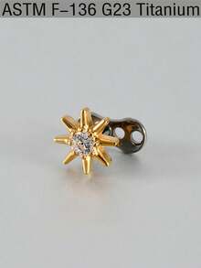 1PC Lmplant Titanium Dermal Anchor Cubic Zirconia Dermal Anchor Tops And Base Dainty Cross/Daisy Flower/Butterfly Crystal Microdermals Body Piercings Studs Punk Personalized Jewelry Gifts For Women Hypoallergenic - Titanium - View 16