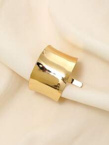 1个时尚弧形半包式马尾发夹 - 装饰浓密马尾 | 装饰发夹 | 女士宽口金属发夹 | 时尚半包式发夹和半圆形钩夹，金色头饰，发夹爪，发夹，发爪，发夹，发卡，发夹，发饰，女士发饰，发卡，夏季，假日，旅行 - 金色 - 查看 4