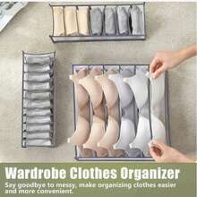 内衣抽屉收纳盒、内衣衣柜收纳分隔盒、储物箱、衣橱收纳盒和储物盒、可折叠内衣胸罩袜子收纳盒 - 彩色 - 查看 4
