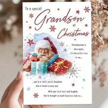 Santa & Gifts "Special Grandson" Christmas Card A Festive Card With Santa And Presents, Perfect As A Warm, Loving Gift To Send Christmas Wishes To A Beloved Grandson, Spreading Holiday Joy. - Multicolor - View 10