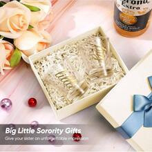 2 Pcs Sorority Big Little Shot Glasses With Thick Base Big Little Sorority Gifts 2 Oz Tequila Shot Glasses CupsRed
