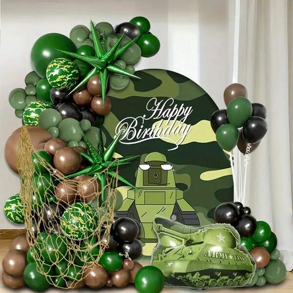 Military Tank Helium Balloon Birthday Set, Foil Military Theme Party Decorations, Suitable For Outdoor Celebration, Tank Camouflage Theme Birthday Balloon Decoration Set, Comes With Tank Foil Balloon, Airplane Foil Balloon, Ideal For Camo Party, Birthday Party, Engagement, Wedding, Halloween, Christmas, Wedding, Birthday, Bachelor Party And Outdoor Decoration