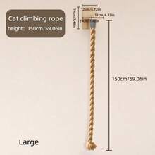 Wooden Wall-Mounted Claw Sharpening Device, Climbing Frame, Reinforced Cat Climbing Frame With Thick Sisal Rope, Cat Jumping Platform, Durable And Chew-Resistant Cat Toys - Lớn-1,5m - Xem 6