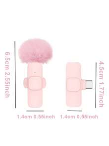 Pink Wireless Lavalier Microphone Mini Portable 2.4GHz Dual Lavalier Microphone Plug And Play Lavalier Microphone With Automatic Noise Cancellation And 60Mah Rechargeable Battery Suitable For Video Recording Live Broadcasting, Interviews