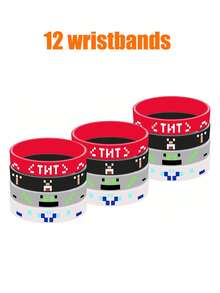 1 set di 24 articoli per feste, inclusi 12 occhiali da gioco e 12 braccialetti, perfetti come regali per feste di compleanno, decorazioni per feste e regali per giocatori adulti in stile cartoni animati, set di occhiali per feste di Ognissanti/Natale, forniture per feste, accessori per foto