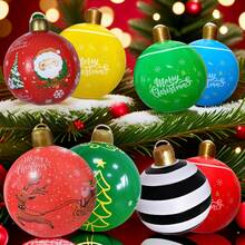 بالون عملاق أحمر بقياس 60 سم للكريسماس مزين برسومات مثل "عيد ميلاد سعيد"، "شجرة عيد الميلاد"، "بابا نويل"، إلخ. كرة الزينة الهدية مزودة بمضخة بقياس 16.5 سم، وهي مناسبة جدًا لتزيين عناصر الجو في حفلات أعياد الميلاد، حفلات الزفاف في عيد الميلاد، الحدائق، الأفنية وغيرها من المناسبات ديكور المنزل زينة عيد الميلاد ديكور الغرفة الشتوي