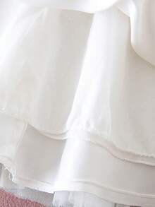 Baby Girls' White Christening Dress 0-2 Years, Baptism Tulle Dress With Bow, Suitable For 1st Birthday Party, Wedding, Ceremony