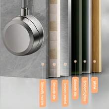 1个枪灰色吸盘式淋浴支架 - 无需钻孔壁挂式ABS塑料浴室收纳架，强力粘胶淋浴喷头支架，适用于现代浴室，夏季新品及复活节礼物，浴室配件，时尚设计，表面抛光