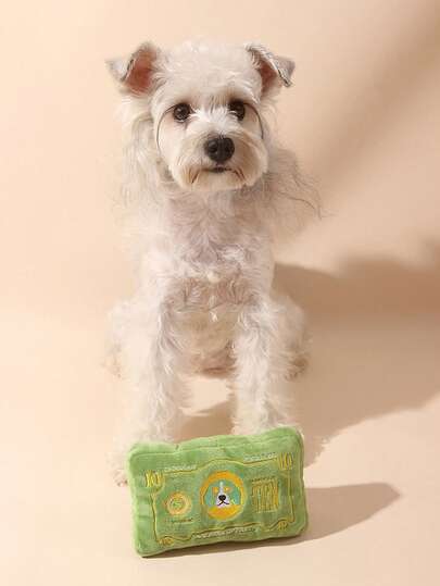 nicovaer 1 قطعة دمية حيوانات أليفة من قماش البوليستر بتصميم واقعي لعملة الدولار، تحتوي على جهاز صوتي BB وورق مصفر، تصميم مطرز (وليس مطبوع)، دمية ناعمة للكلاب والقطط الصغيرة والمتوسطة، دمية دولار إبداعية، دمية تفاعلية لإخفاء الطعام والعض، ألعاب قطط، ألعاب كلاب