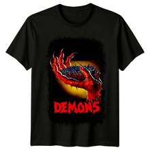 Demons 1985 Movie Poster Inspired T-Shirt Retro 80s Tee - Black - View 1