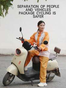 1 Conjunto de Traje de Lluvia de Manga Larga Holgado con Capucha para Mujer, con Chaqueta y Pantalones, Impermeable de PVC, Transpirable y con Tiras Reflectantes, Adecuado para Ciclismo, Entrega, Motocicleta, Scooter, Viajes al Aire Libre, Senderismo, Escuela, Oficina y Uso Doméstico