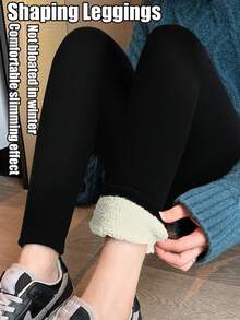 Women's Thermal Leggings High Waist Slimming Warm Tights Thermal Pantyhose Pants Lamb Cashmere High Waisted Bottom Pants Thick Thicken Leggings Winter Casual Tights
