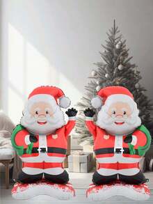 Joivida 1 个巨型 47 英寸圣诞老人派对气球 - 重型立式装饰（红色和绿色、圣诞服装、工作坊背景） - 易于安装，适合圣诞节、生日、活动 - 室内/室外装饰、节日场合、节日设计、耐用铝箔材料、可重复使用、家庭庆祝装饰圣诞气球 - 彩色 - 查看 4
