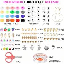 17000 Cuentas para Pulseras, kit para Hacer Pulseras Cuentas Pulseras, Kit de Cuentas, Letras para Pulsera Cuentas para Hacer Pulseras y Collares, Cuentas de Letras Cuentas para Bisuteria - 5000+ Piezas - Ver 1