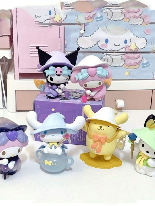 Sanrio Sanrio 1pc-2025 New Sanrio Magic Story Blind Box Set, Surprise Blind Box, Gachapon, Random Style 1 - 6 Cute Collectible Characters, Cute Desktop Decoration, Adult Stress Relief Toys, Fantasy Themed Cute Cartoon Dolls,(Some Parts May Be Random), Holiday Necessities, Autumn, Thanksgiving, Christmas, Carnival, National Day, Autumn, Independence Day