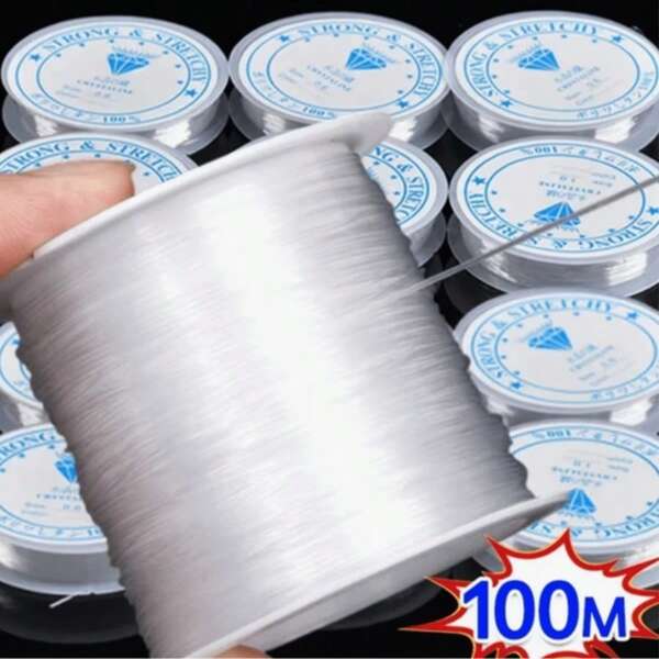 Elastic Rope, Multi Specification Elastic Crystal Rope, Transparent Elastic Bead Rope, Used For DIY Bracelets, Bead And Jewelry Production, Crystal Elastic Rope For Craft Beads
