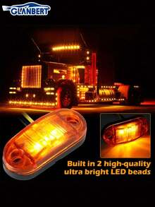 GLANBERT 4pcs Truck Side Light LED Truck Edge Light Warning Light Bar Front Rear LED Strip Lights Auxiliary Lighting Cars External Lamps Bulb For Speedboat,Trailer,Cargo Ship